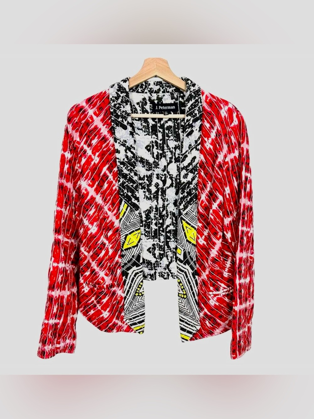 J.Peterman Art to wear quilted cardigan jacket
